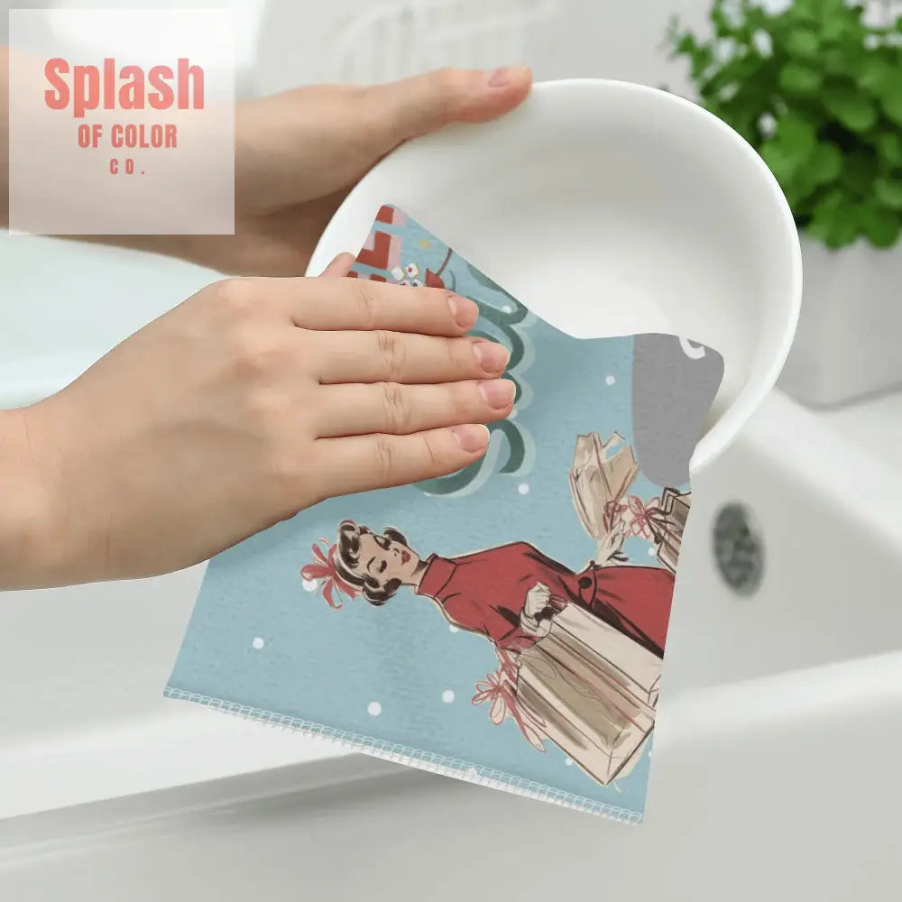 Mahjong Christmas Kitchen Bath Tea Towels Funny Sleigh Queen Vintage Nostalgia Mahj Gift