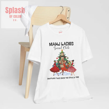 Mahjong Christmas Ladies Festive Funny Tee Holiday Shirt Mahjong Social Club Tee Gift for Gamers T Shirt