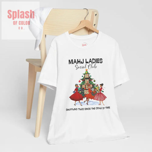 Mahjong Christmas Ladies Festive Funny Tee Holiday Shirt Mahjong Social Club Tee Gift for Gamers T Shirt