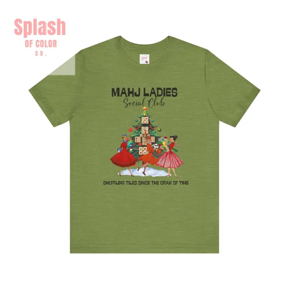 Mahjong Christmas Ladies Festive Funny Tee, Holiday Shirt, Mahjong Social Club Tee, Gift for Gamers - Splash of Color co.