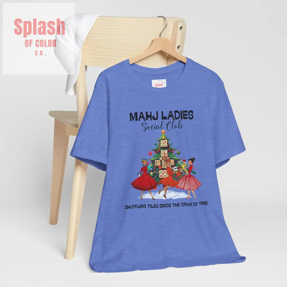 Mahjong Christmas Ladies Festive Funny Tee Holiday Shirt Mahjong Social Club Tee Gift for Gamers T Shirt