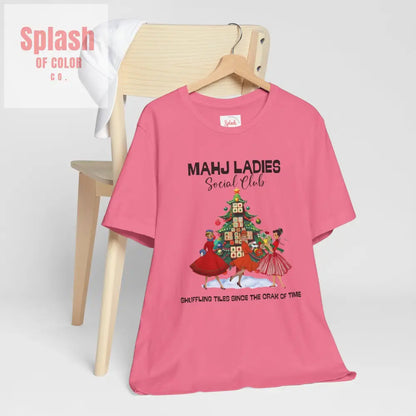 Mahjong Christmas Ladies Festive Funny Tee Holiday Shirt Mahjong Social Club Tee Gift for Gamers T Shirt