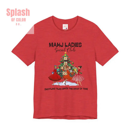 Mahjong Christmas Ladies Festive Funny Tee Holiday Shirt Mahjong Social Club Tee Gift for Gamers T Shirt