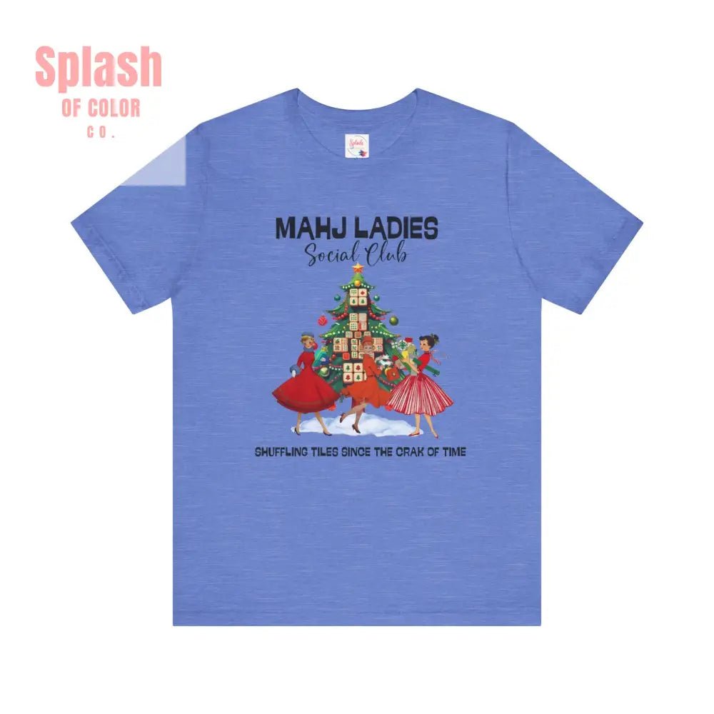 Mahjong Christmas Ladies Festive Funny Tee, Holiday Shirt, Mahjong Social Club Tee, Gift for Gamers - Splash of Color co.