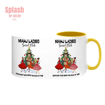 Mahjong Christmas Mahj Ladies Whimsica Christmas Large Mug (15oz) - Splash of Color co.