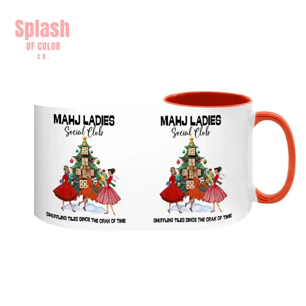 Mahjong Christmas Mahj Ladies Whimsica Christmas Large Mug (15oz) - Splash of Color co.