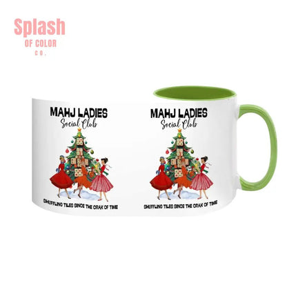 Mahjong Christmas Mahj Ladies Whimsica Christmas Large Mug (15oz) - Splash of Color co.