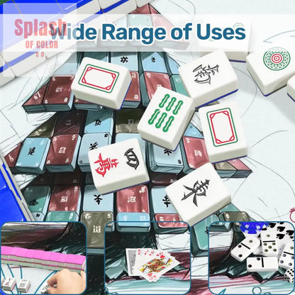 Mahjong Christmas Mat Quirky Tile Tree Holiday Mahj Party Mahjong Mat - 31.5’’x31.5’’ - Daily Accessories