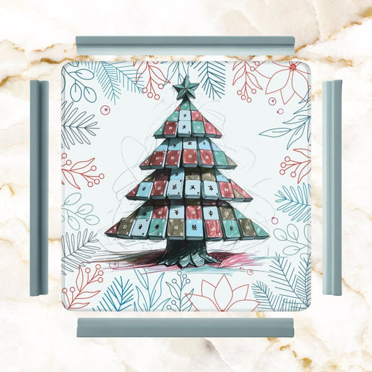 Mahjong Christmas Mat Quirky Tile Tree Holiday Mahj Party Mahjong Mat - 31.5’’x31.5’’ - Daily Accessories