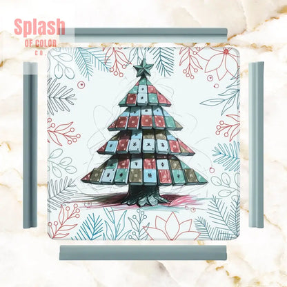 Mahjong Christmas Mat Quirky Tile Tree Holiday Mahj Party Mahjong Mat - 31.5’’x31.5’’ - Daily Accessories