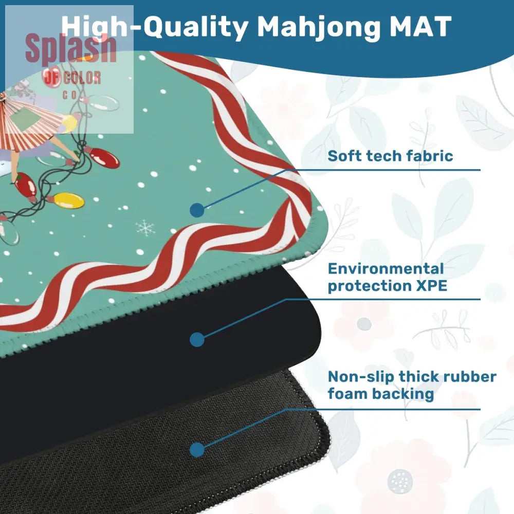Mahjong Christmas Mat Whimsical Heritage Collection Vintage Mahj Ladies Daily Accessories