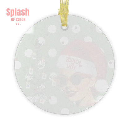 Mahjong Christmas Ornament Mahjong Enthusiast Mahj Teacher Gift Funny Mahjongg Joker Christmas Glass Ornament - 1 pc