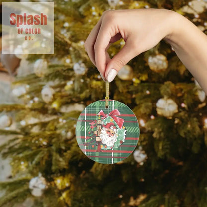 Mahjong Christmas Ornament, Vintage Santa, Mahj Tree Magical Whimsical Holiday Ornament - Splash of Color co.