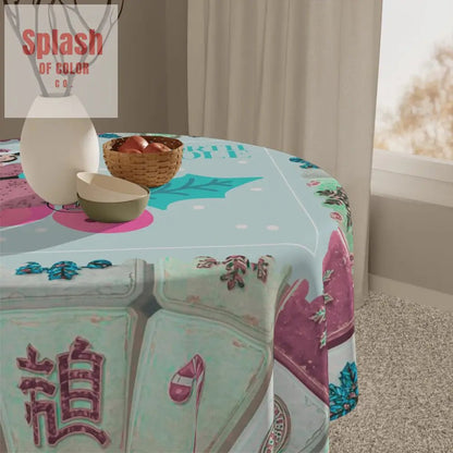 Mahjong Christmas, Seasonal Festive Tablecloth With Nostalgic Flair - Splash of Color co.