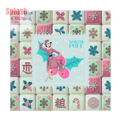 Mahjong Christmas, Seasonal Festive Tablecloth With Nostalgic Flair - Splash of Color co.