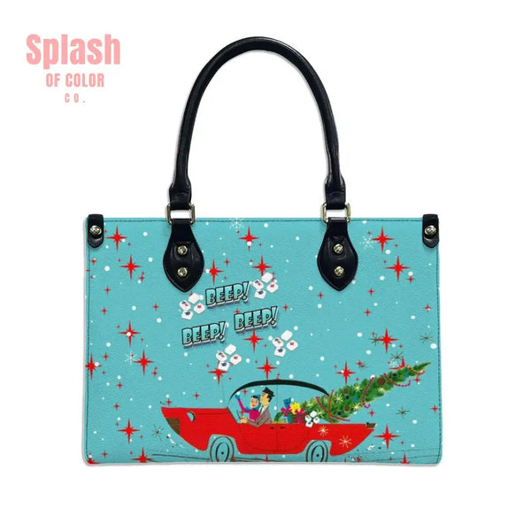 Mahjong Christmas Shoulder Arm Tote Bag Holiday Nostalgic Whimsy Tote Bag for Women Black / S Handbag