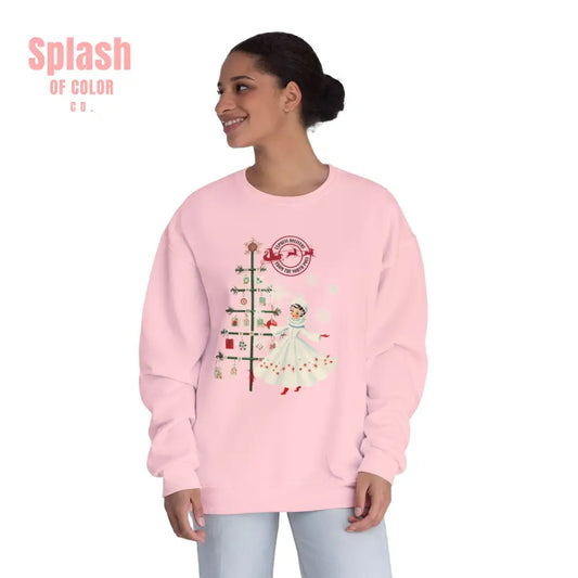 Mahjong Christmas Sweater Cozy Holiday Crewneck Festive Sweatshirt With Vintage Whimsy - Classic Pink / S - Sweatshirt