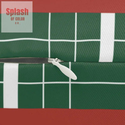 Mahjong Christmas Vintage Santa Plaid Lumbar Pillow - Splash of Color co.