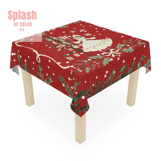 Mahjong Christmas Vintage Christmas Tablecloth, Holiday Mahj Decor - Splash of Color co.