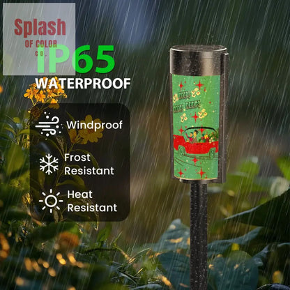 Mahjong Christmas Whimsical Garden Funny Nostalgic Holiday Outdoor Solar Lights 4pcs Garden Decor