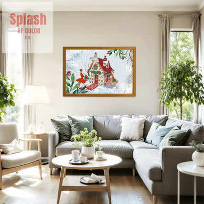 Mahjong Christmas Whimsical Mahj Tile House And Vintage Nostalgia Wooden Jigsaw Puzzles 1000 pcs - Splash of Color co.