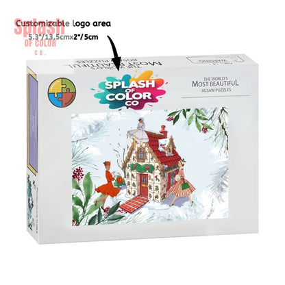 Mahjong Christmas Whimsical Mahj Tile House And Vintage Nostalgia Wooden Jigsaw Puzzles 1000 pcs - Splash of Color co.