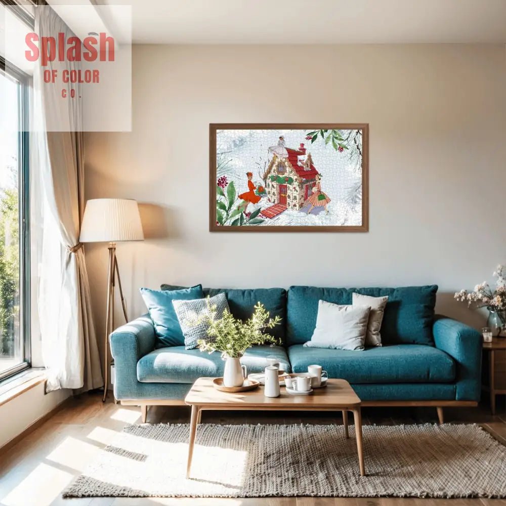 Mahjong Christmas Whimsical Mahj Tile House And Vintage Nostalgia Wooden Jigsaw Puzzles 1000 pcs - Splash of Color co.