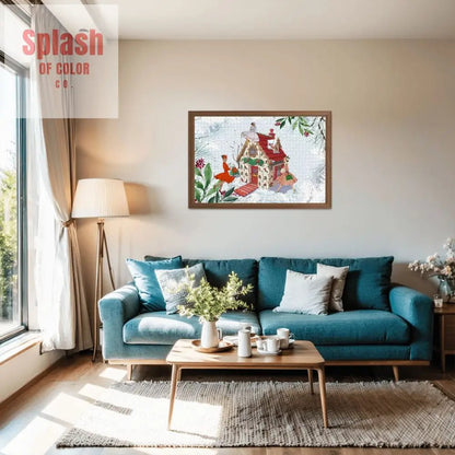 Mahjong Christmas Whimsical Mahj Tile House And Vintage Nostalgia Wooden Jigsaw Puzzles 1000 pcs - Splash of Color co.