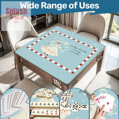 Mahjong Christmas Winter Game Mat Lucky Hands Merry Hearts Nostalgic Christmas Mahjong Mat - Splash of Color co.