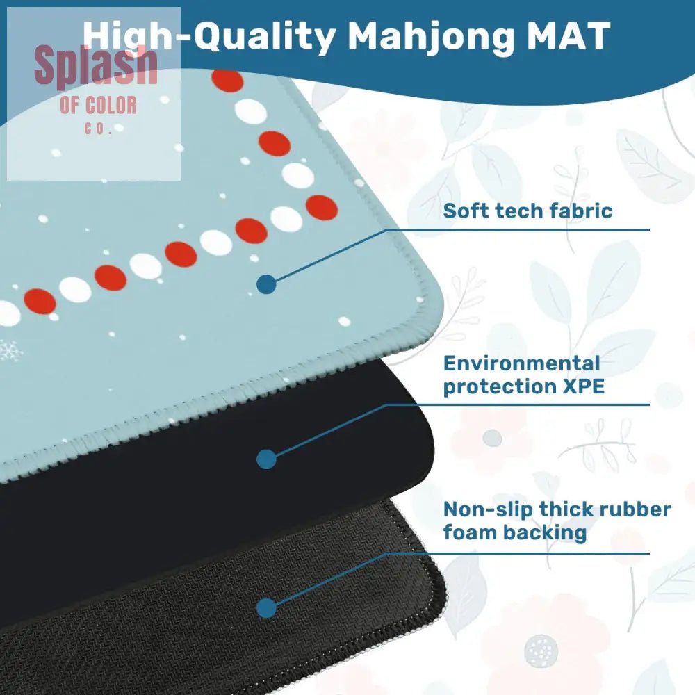 Mahjong Christmas Winter Game Mat Lucky Hands Merry Hearts Nostalgic Christmas Mahjong Mat - Splash of Color co.