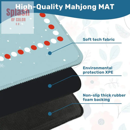 Mahjong Christmas Winter Game Mat Lucky Hands Merry Hearts Nostalgic Christmas Mahjong Mat - Splash of Color co.