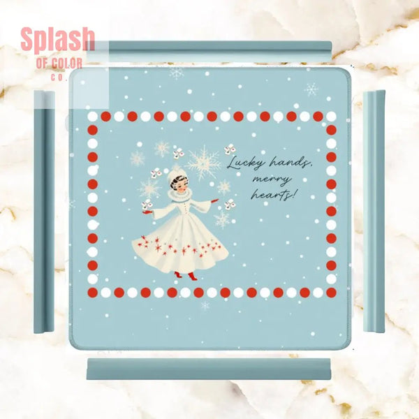 Mahjong Christmas Winter Game Mat Lucky Hands Merry Hearts Nostalgic Christmas Mahjong Mat - Splash of Color co.