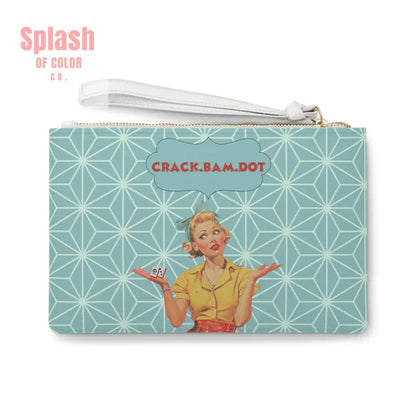 Mahjong Clutch Vintage Glam Clutch Bag Funny Mahjong Crack Bam Dot One size Bags