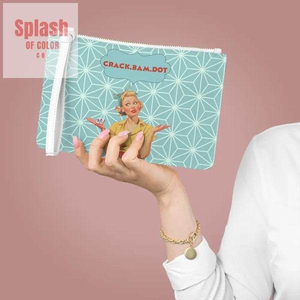 Mahjong Clutch Vintage Glam Clutch Bag Funny Mahjong Crack Bam Dot One size Bags