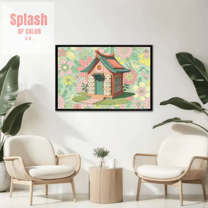 Mahjong Cottage Tile House Floral Fun Wooden Jigsaw Puzzles 1000 pcs - Splash of Color co.