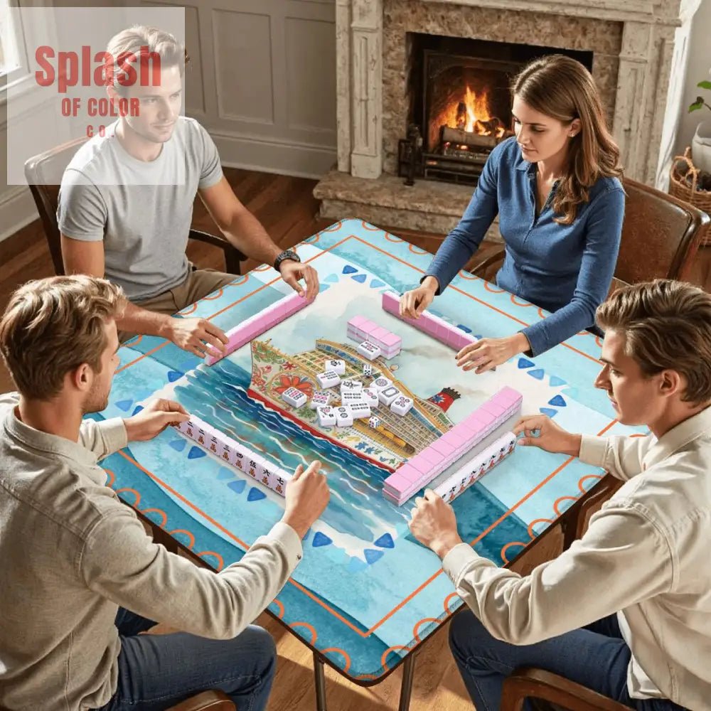 Mahjong Cruise, Ready To Set Sail Mahjong Mat - Splash of Color co.