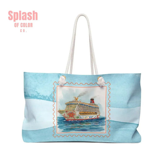Mahjong Cruise Tote Bag, Travel Tote for Beach Trips, Summer Getaway, Cruise Lovers Gift - Splash of Color co.