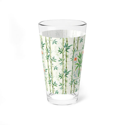 Mahjong Drinkware Pretty Watercolor Bamboo Trees Mahjong Bamboo Tile Illustration Barware Cocktail Mixer Glass - 16oz