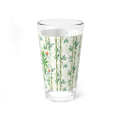Mahjong Drinkware Pretty Watercolor Bamboo Trees Mahjong Bamboo Tile Illustration Barware Cocktail Mixer Glass - 16oz