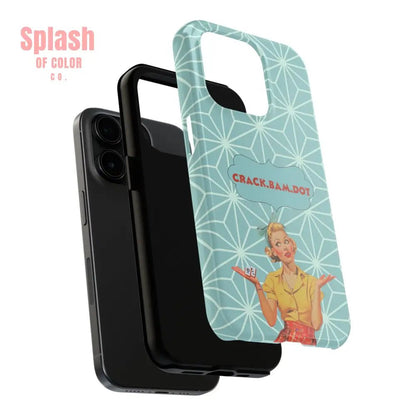 Mahjong Funny Phone Case, Crack Bam Dot Vintage Style, Funny Gift for Friends, Durable Protection, Perfect for Any Occasion - Splash of Color co.