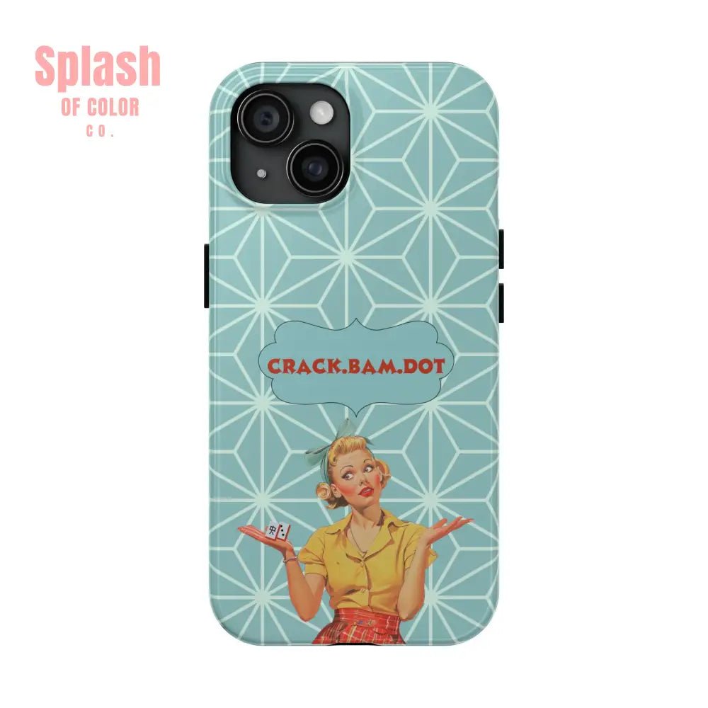 Mahjong Funny Phone Case Crack Bam Dot Vintage Style Funny Gift for Friends Durable Protection Perfect for Any Occasion