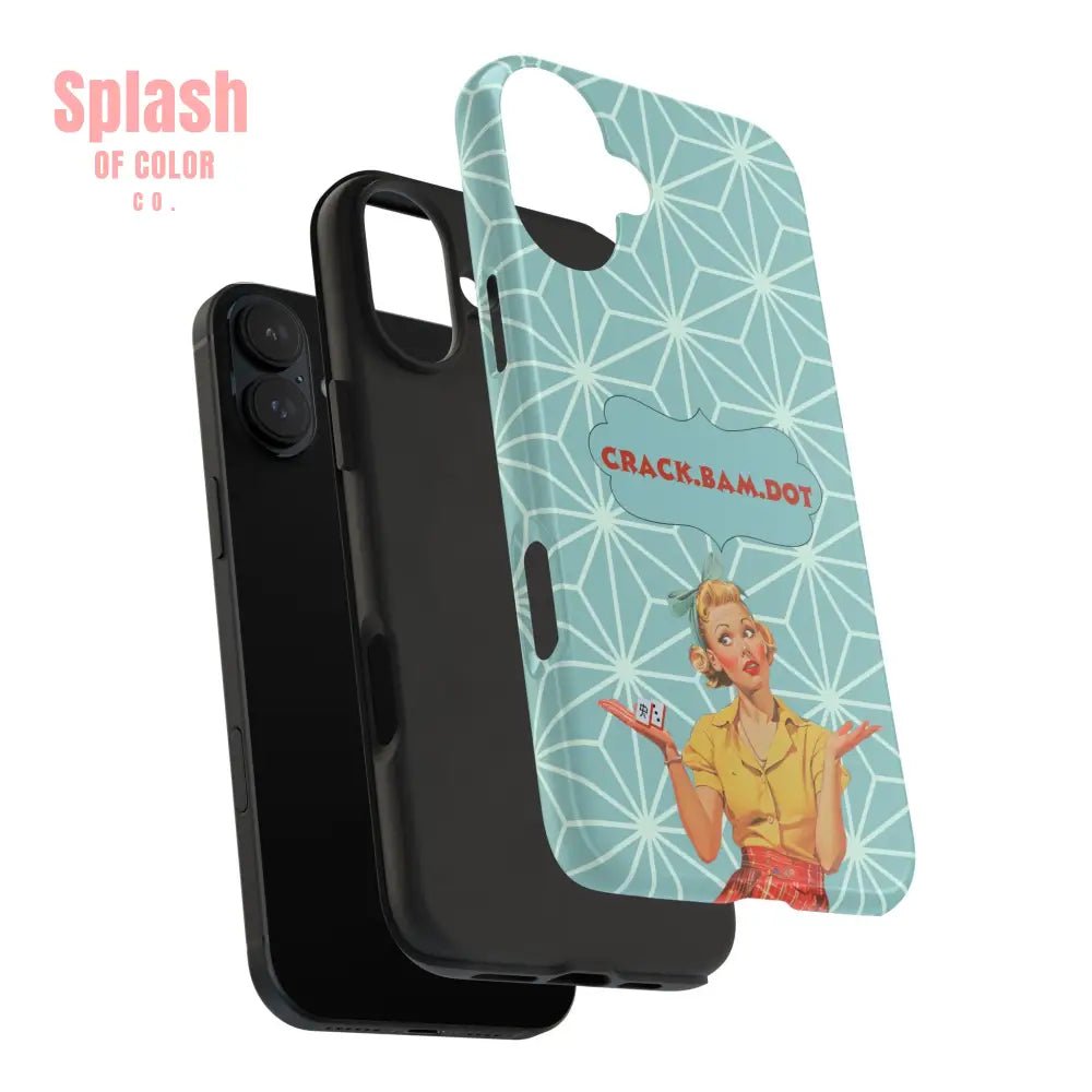 Mahjong Funny Phone Case Crack Bam Dot Vintage Style Funny Gift for Friends Durable Protection Perfect for Any Occasion