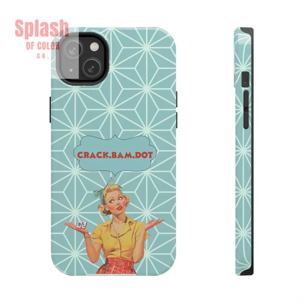 Mahjong Funny Phone Case, Crack Bam Dot Vintage Style, Funny Gift for Friends, Durable Protection, Perfect for Any Occasion - Splash of Color co.