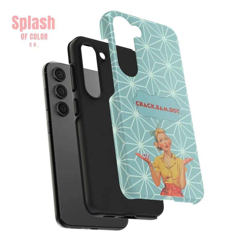 Mahjong Funny Phone Case, Crack Bam Dot Vintage Style, Funny Gift for Friends, Durable Protection, Perfect for Any Occasion - Splash of Color co.