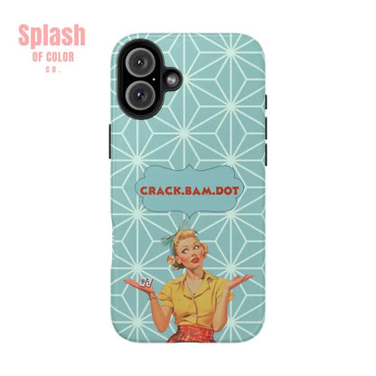 Mahjong Funny Phone Case, Crack Bam Dot Vintage Style, Funny Gift for Friends, Durable Protection, Perfect for Any Occasion - Splash of Color co.
