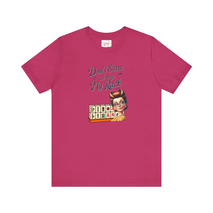 Mahjong Funny Tee Don’t Stare At My Rack - Berry / S - T-Shirt
