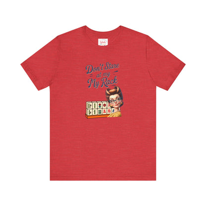 Mahjong Funny Tee Don’t Stare At My Rack - Heather Red / S - T-Shirt