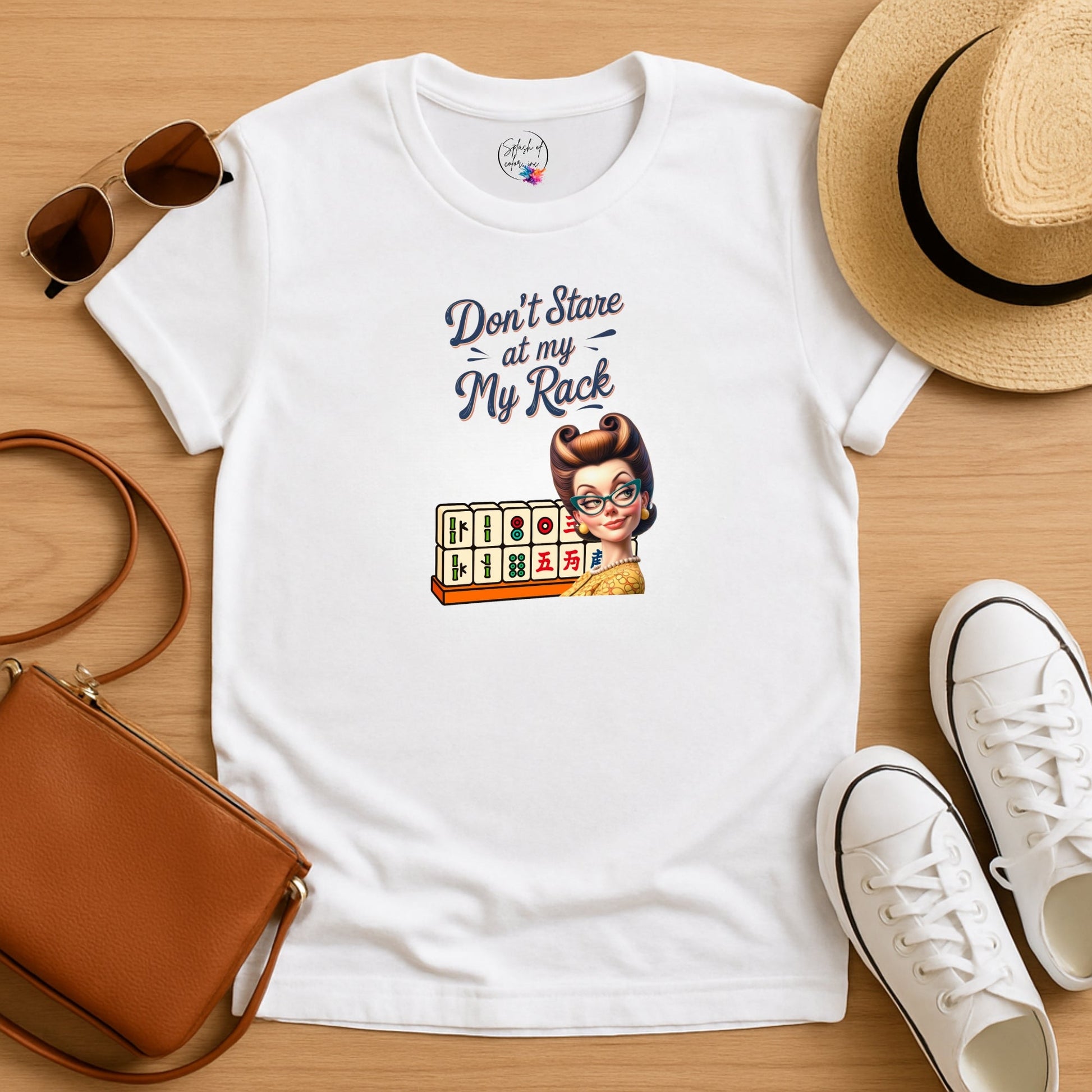 Mahjong Funny Tee Don’t Stare At My Rack - T-Shirt