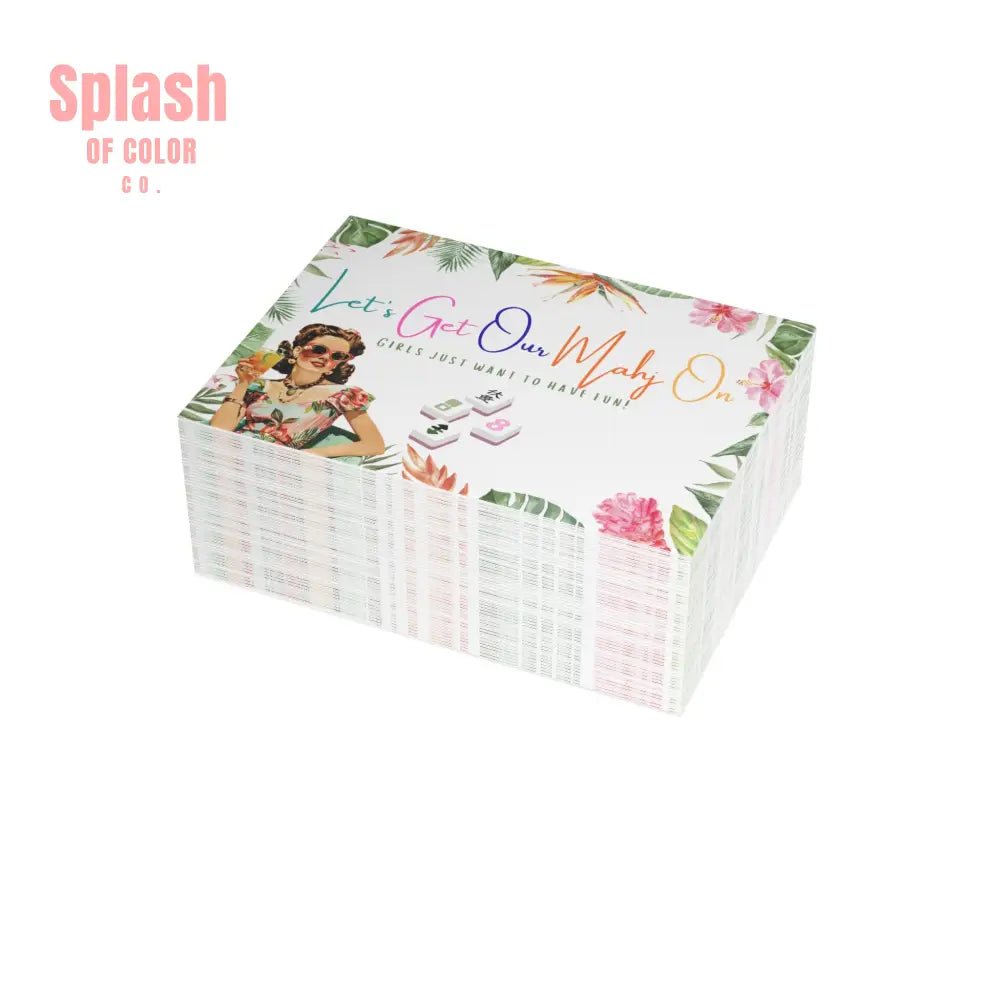 Mahjong Game Night, Mahj Party Invitation Postcards - Splash of Color co.