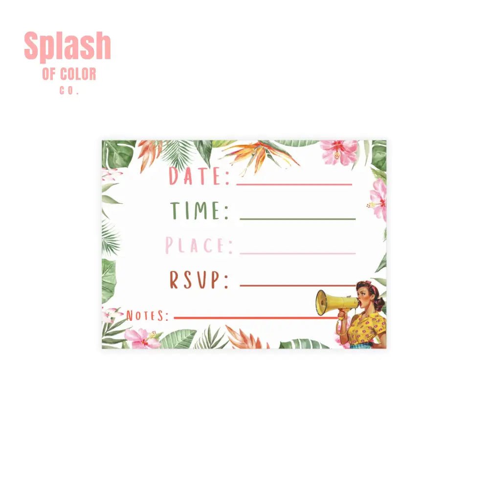 Mahjong Game Night, Mahj Party Invitation Postcards - Splash of Color co.